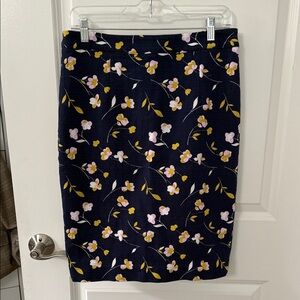 Boden Navy Floral Pencil Skirt